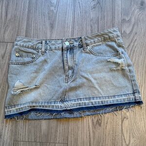 Edikted Two Tone Denim Skirt